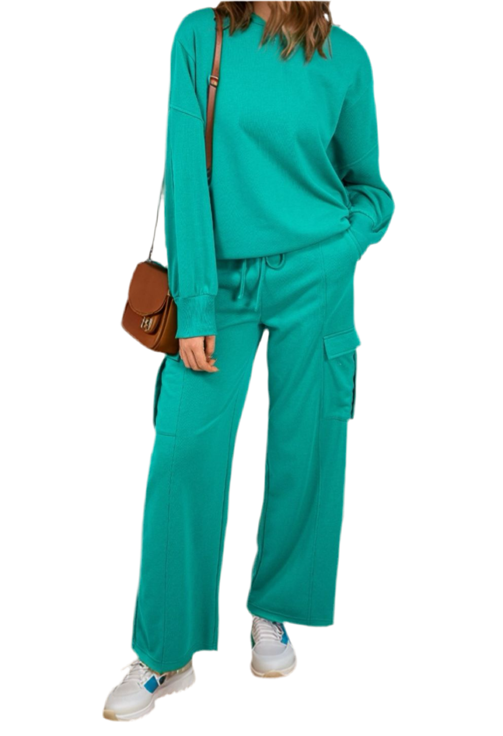 Long Sleeve Pants Set- Turquoise