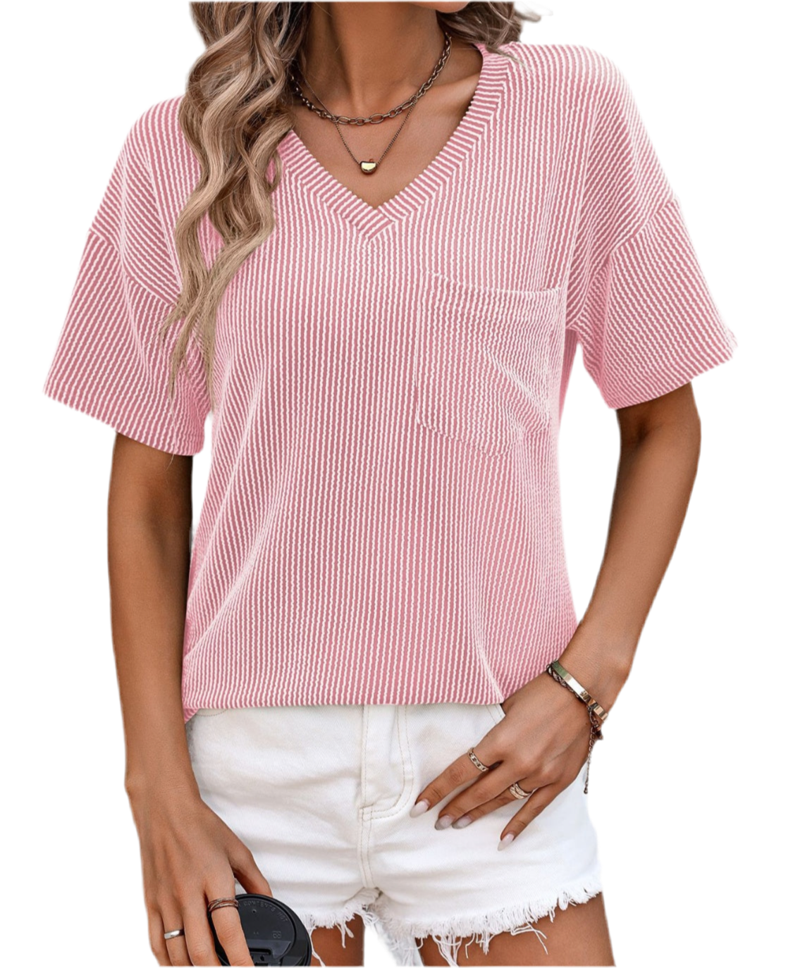 V-Neck Striped T-Shirt