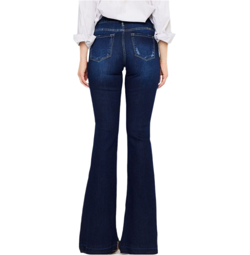 Kancan Mid Rise Slim Flare Jeans