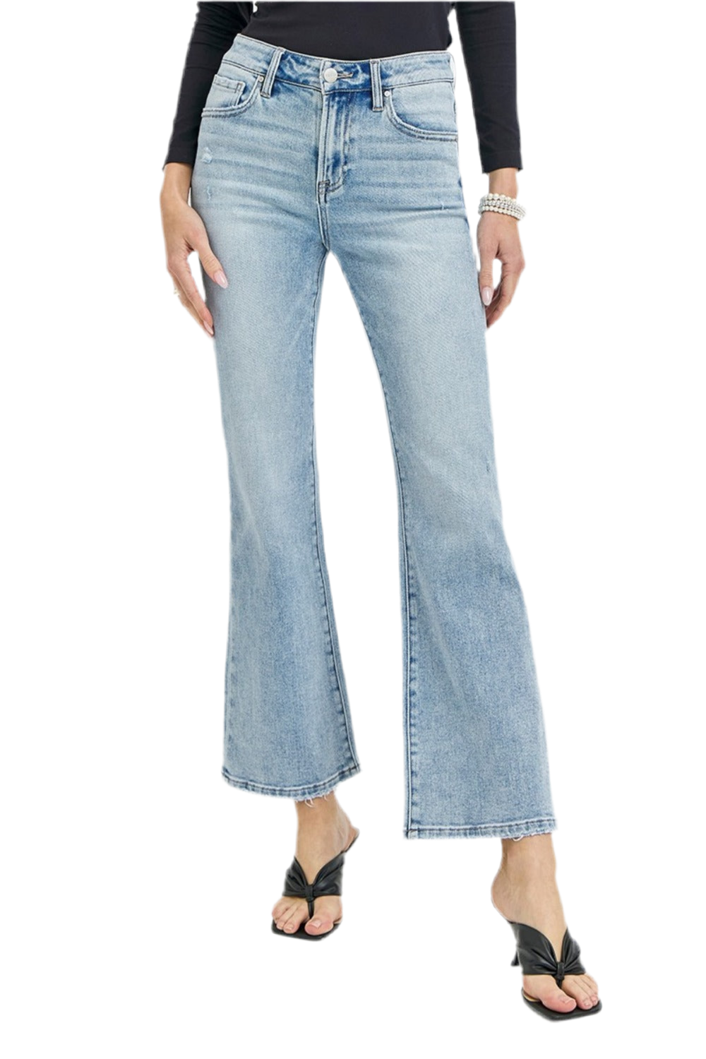 RISEN High Rise Ankle Flare Jeans