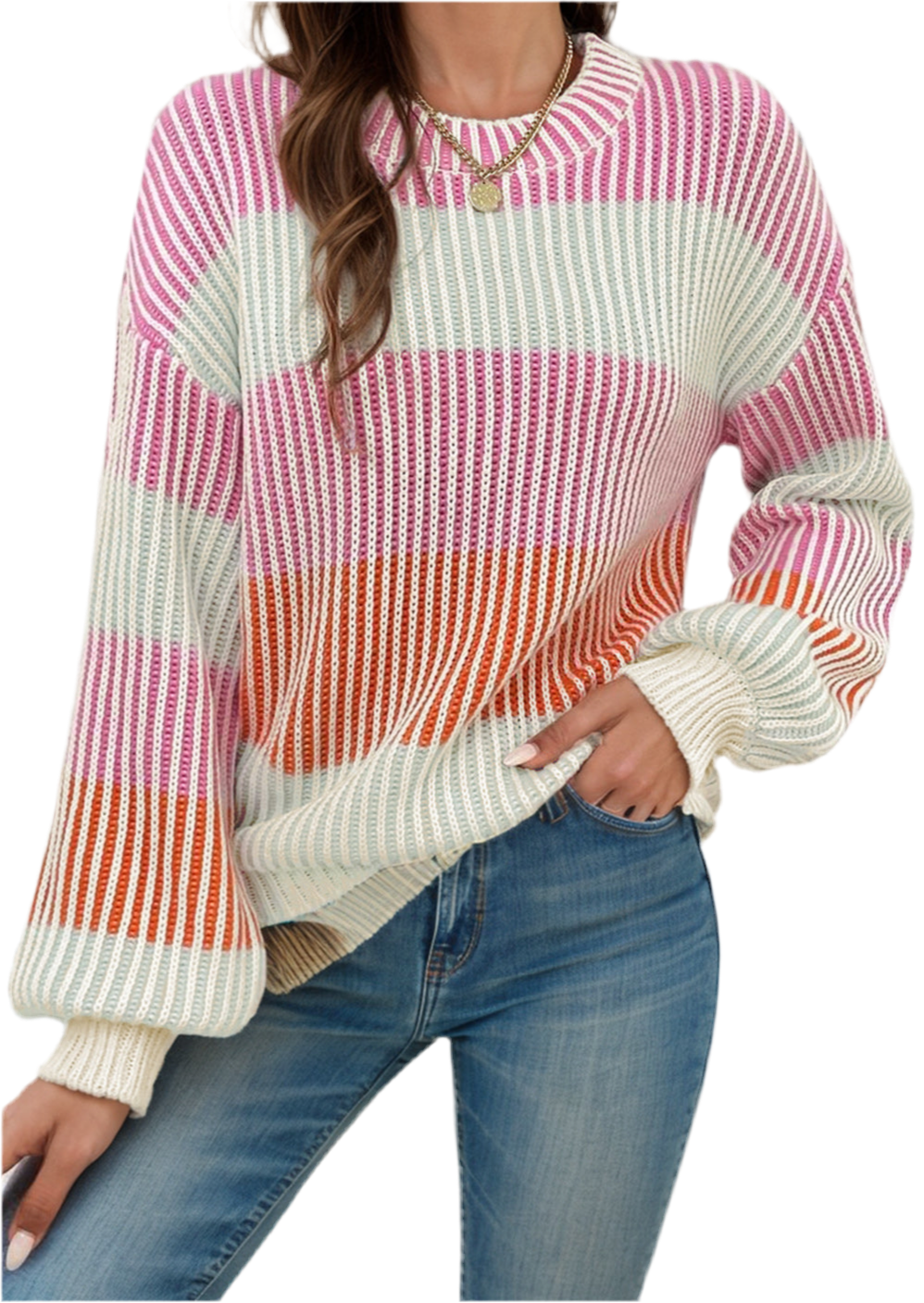 Striped Color Block Sweater