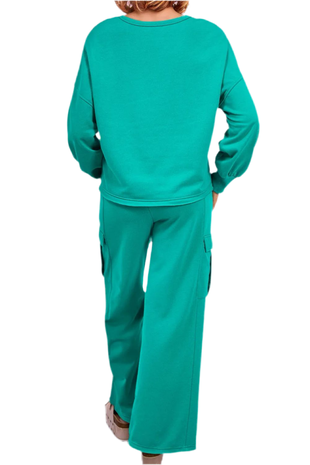 Long Sleeve Pants Set- Turquoise