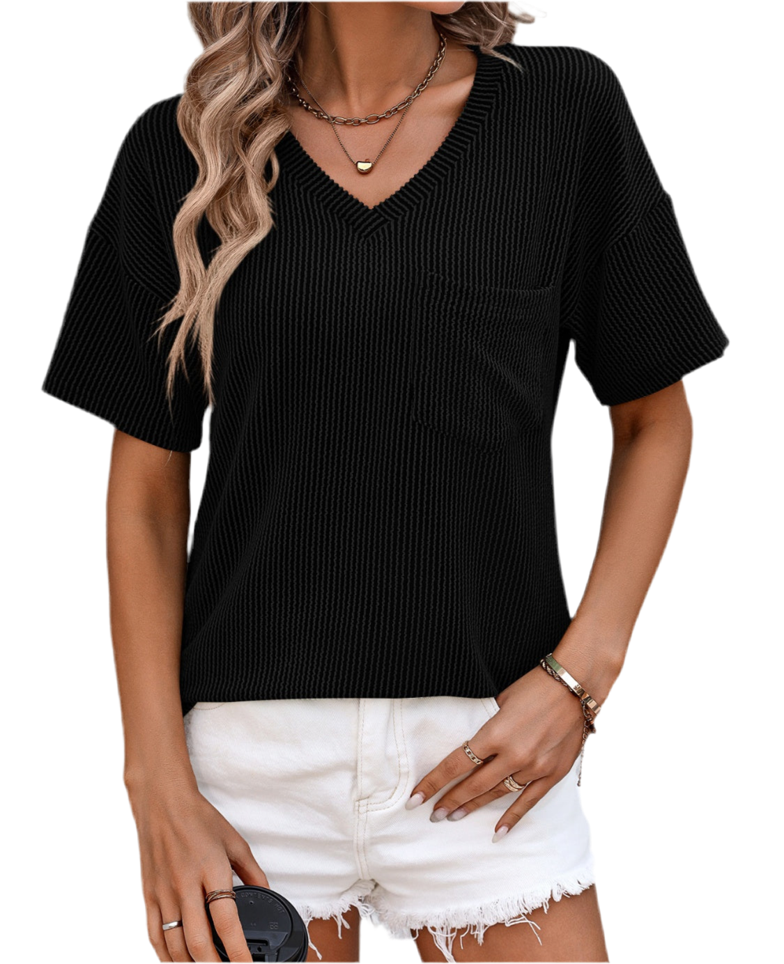 V-Neck Striped T-Shirt