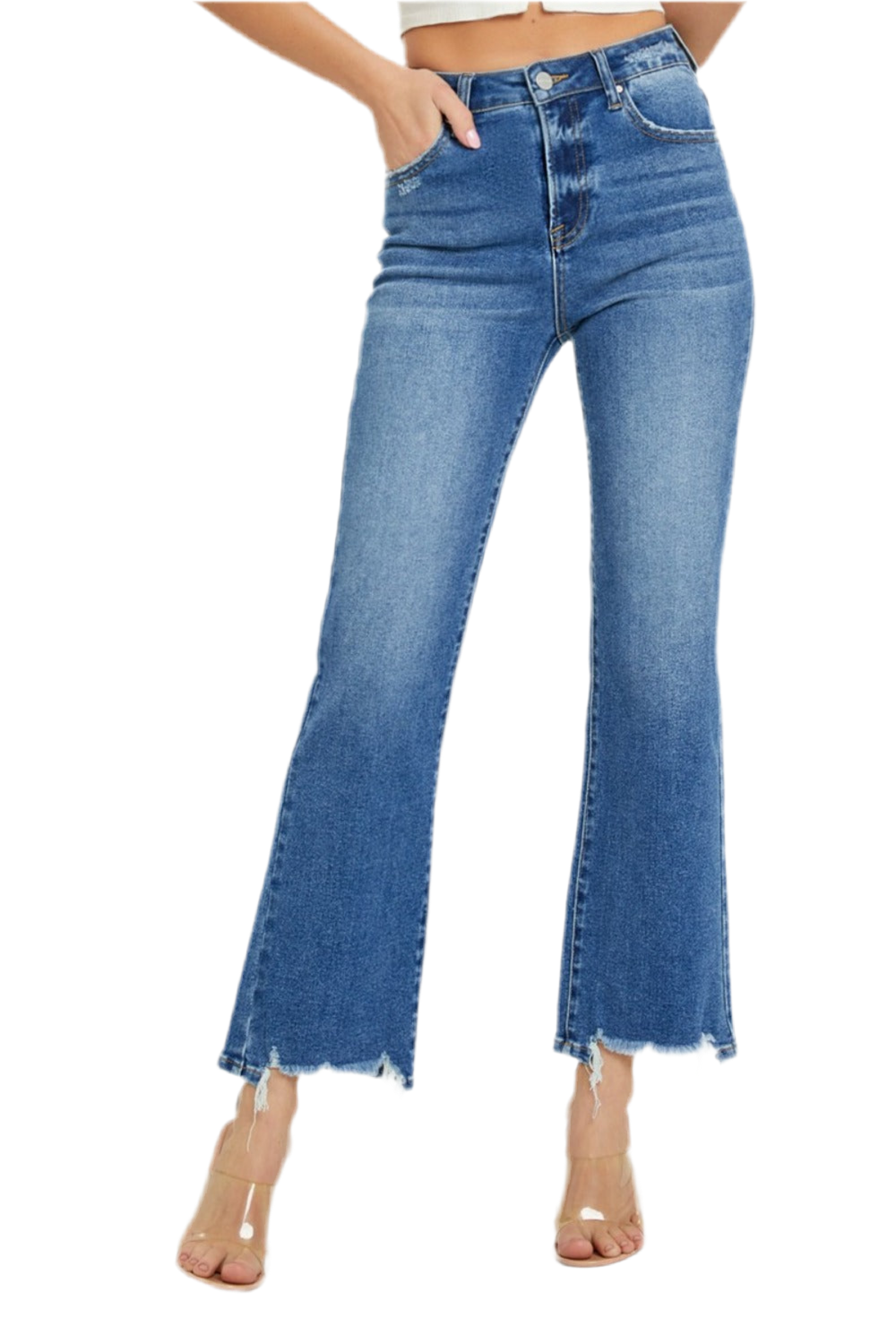 RISEN High Rise Straight Jeans