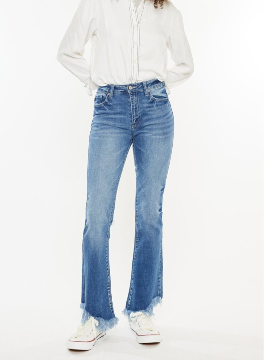 Kancan High Rise Frayed Hem Jeans