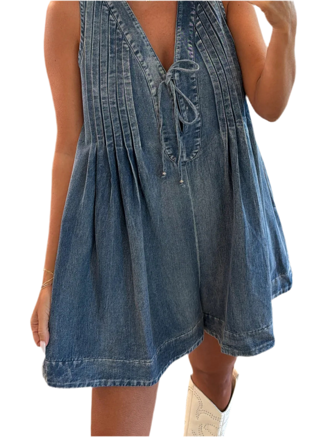 Tied Romper with Pockets