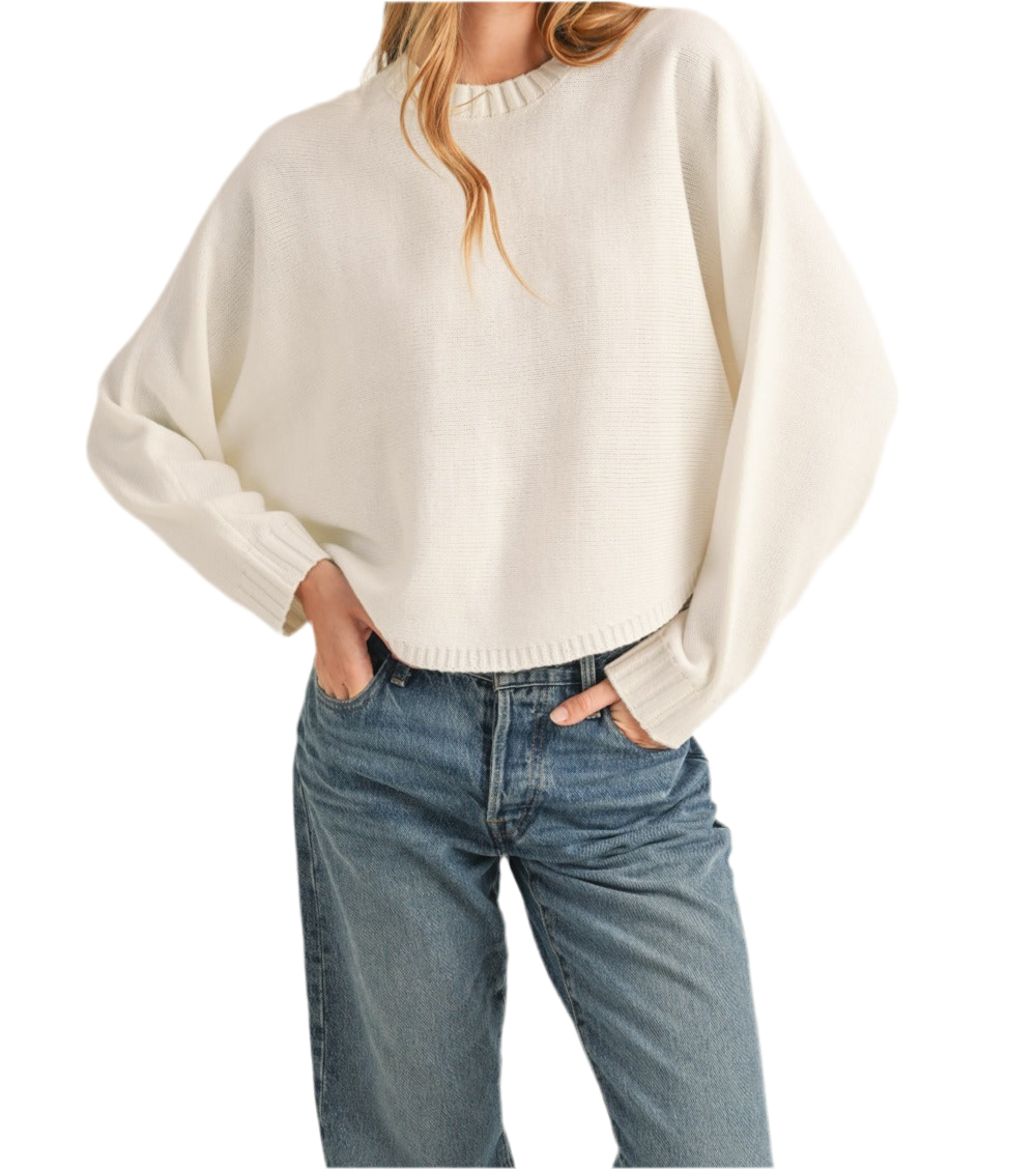 Dolman Sleeve Cropped Sweater