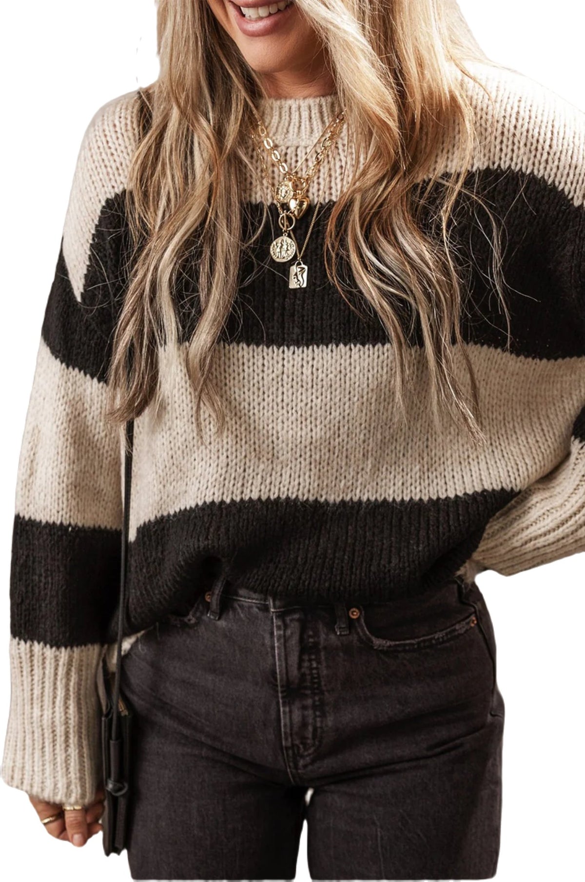 Wide Color Block Sweater