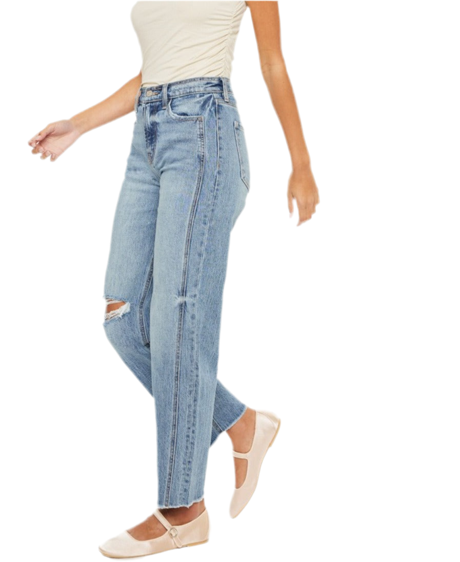 Kancan Ultra High Rise Distressed Straight Jeans