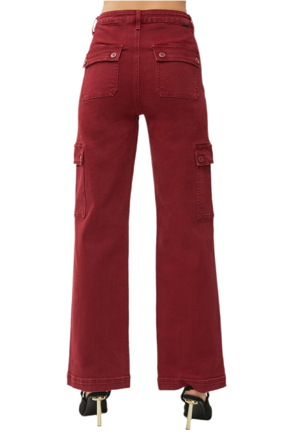 RISEN High Rise Wide Leg Cargo Jeans