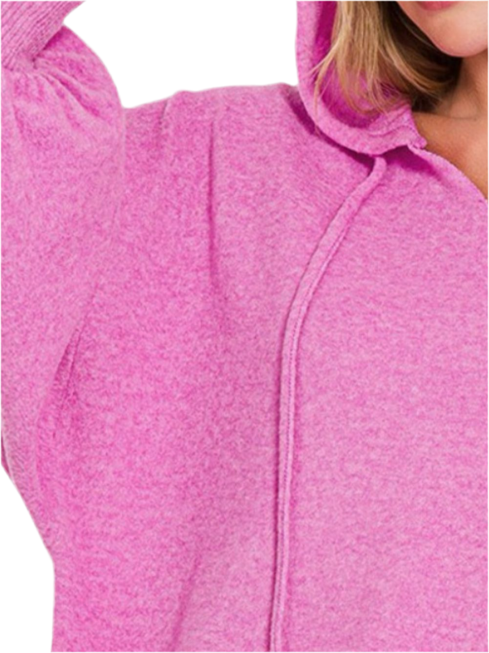 Cropped Hoodie- Bright Mauve