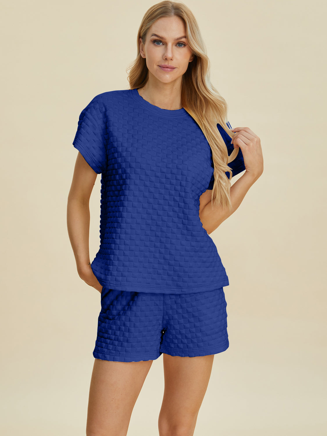 Texture T-Shirt and Shorts Set