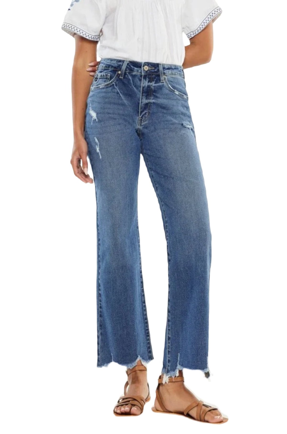 Kancan High Rise Slim Wide Leg Jeans