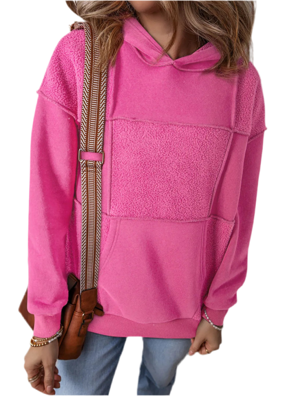 Exposed Seam Hoodie- Fuchsia