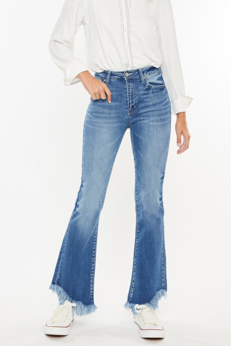 Kancan High Rise Frayed Hem Jeans