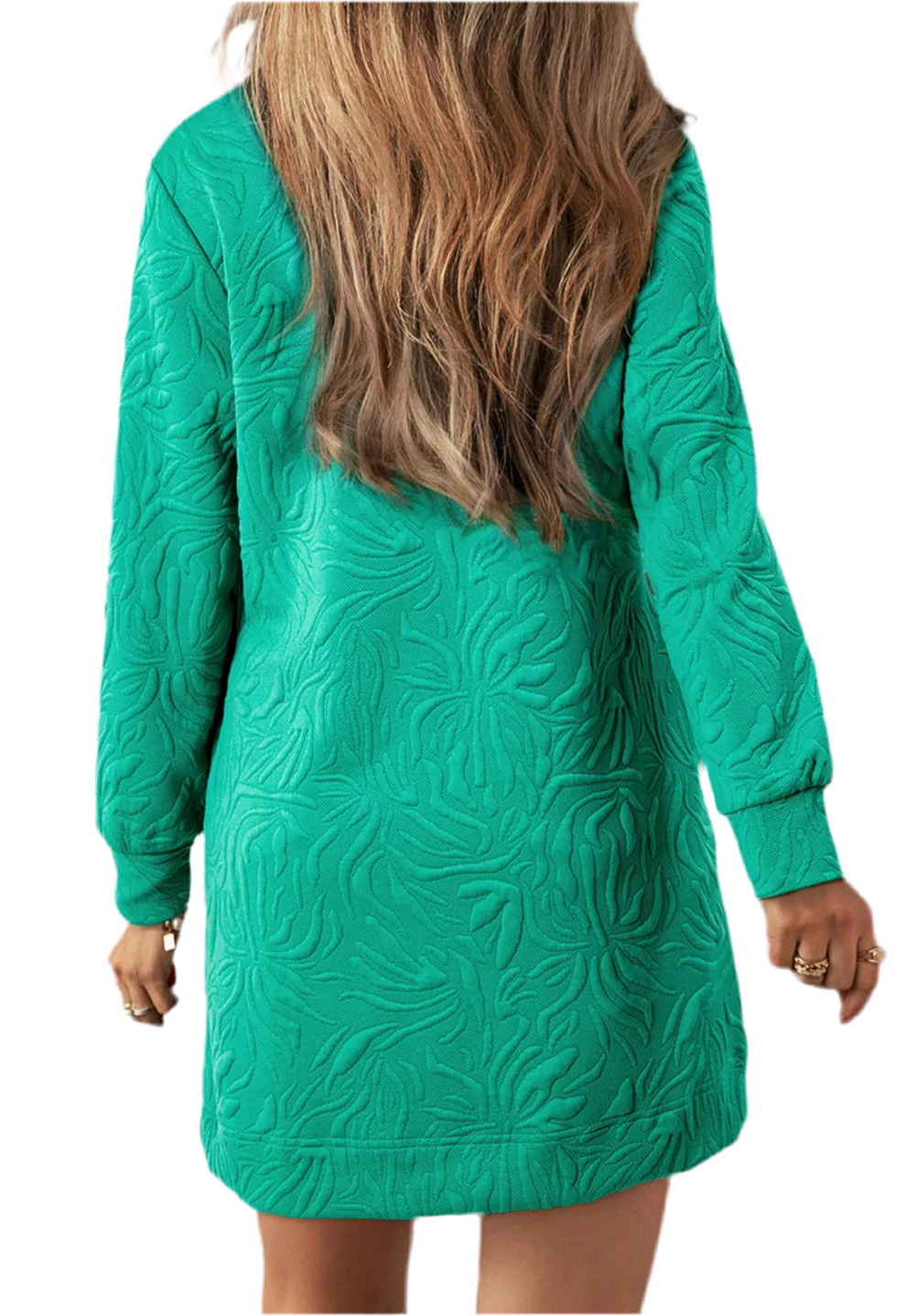 Texture Quarter Zip Long Sleeve Mini Dress