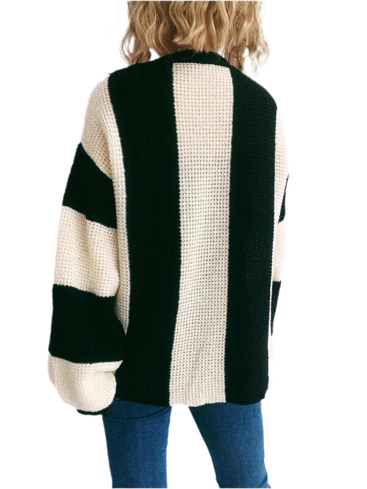 Color Block Vertical Striped Sweater