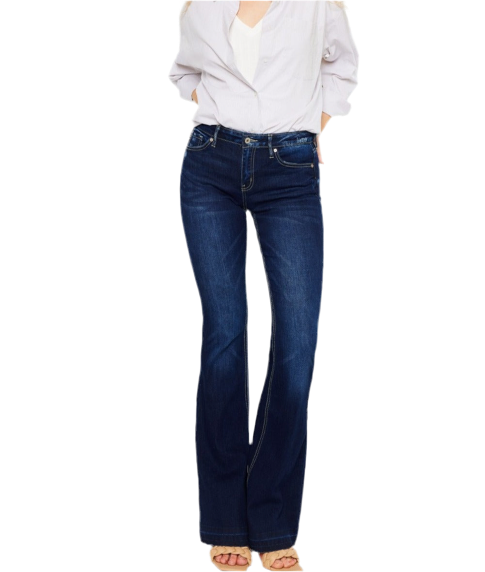 Kancan Mid Rise Slim Flare Jeans