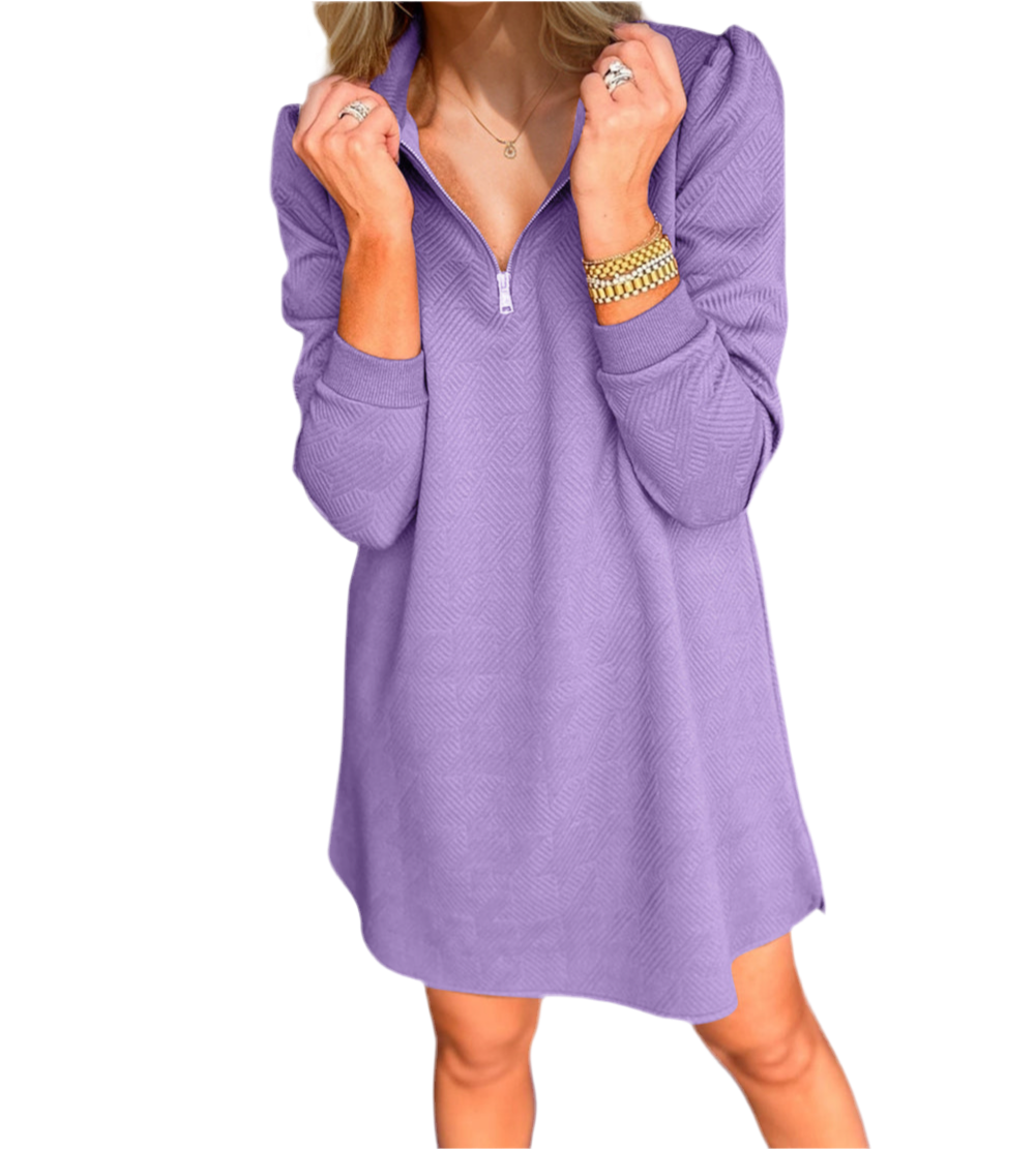 Textured Quarter Zip Dress