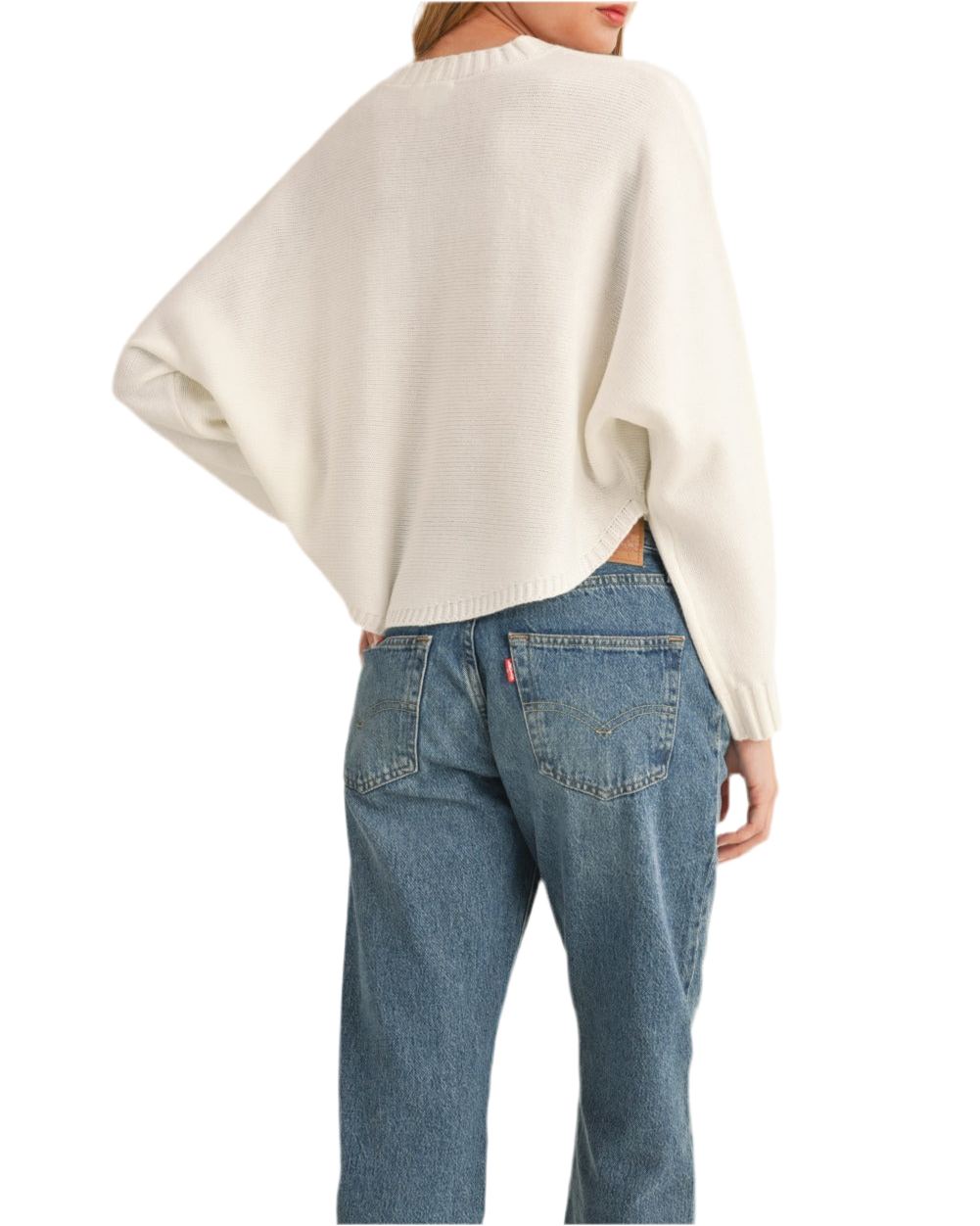 Dolman Sleeve Cropped Sweater