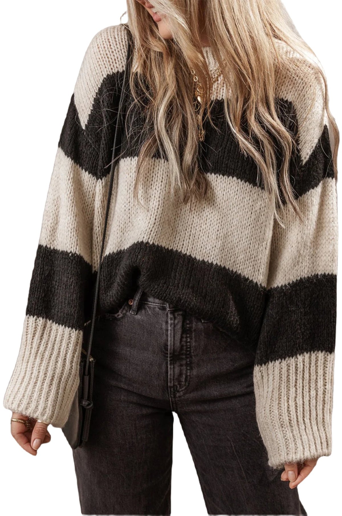 Wide Color Block Sweater